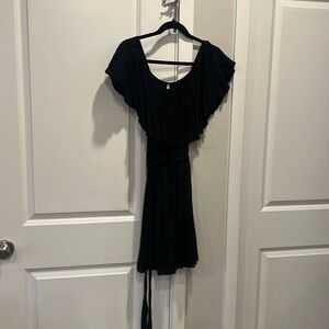 My story mini black dress with tie waist